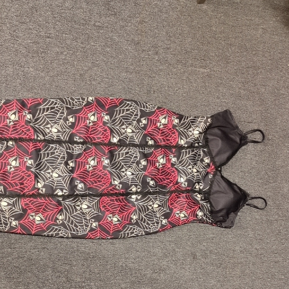 Too Fast Black and Red Spider Web Dress